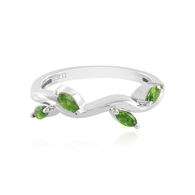 Anello in argento con Diopside Russo