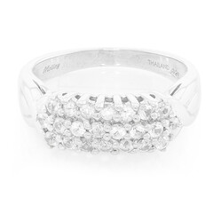 Anello da uomo in argento con Zaffiro Bianco