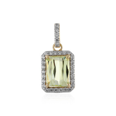 Ciondolo in oro con Kunzite Canarino