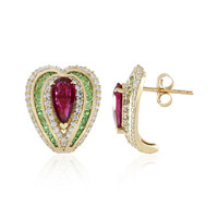 Orecchini in oro con Rubellite Brasiliana AAA (de Melo)