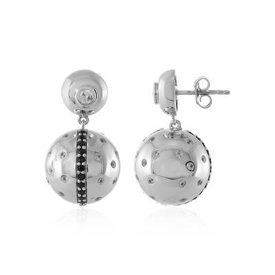 Orecchini in argento con Spinello Nero (MONOSONO COLLECTION)