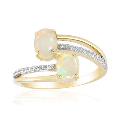 Anello in oro con Opale Bianco Brasiliano