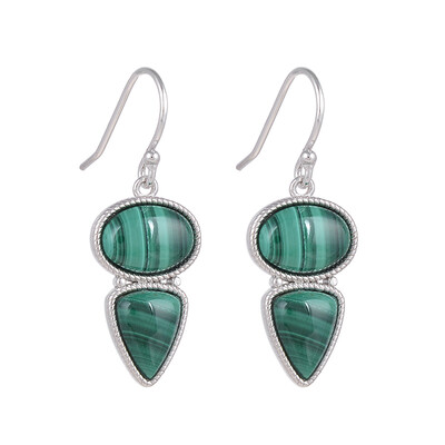Orecchini in argento con Malachite