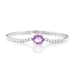 Bracciale in argento con Ametista Rose de France