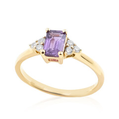 Anello in oro con Zaffiro Ceylon Porpora (non riscaldato)