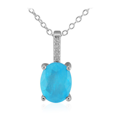 Collana in argento con Quarzo blu pastello