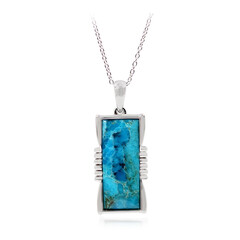 Collana in argento con Turchese Kingman Mohave Blu (Faszination Türkis)