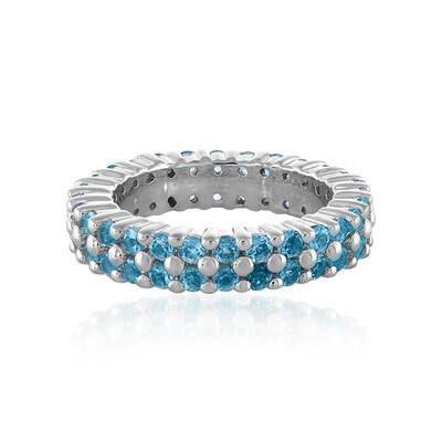 Anello in argento con Topazio Blu Svizzero