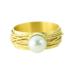 Anello in oro con Perla Akoya (de Melo)