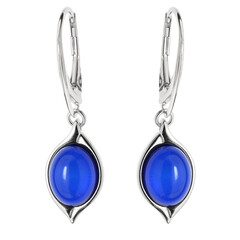 Orecchini in argento con Ambra Blu Colombiana