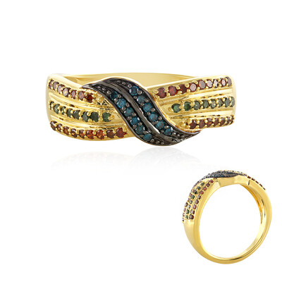 Anello in argento con Diamante Blu I4