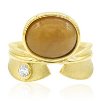 Anello in argento con Giadeite Dorata