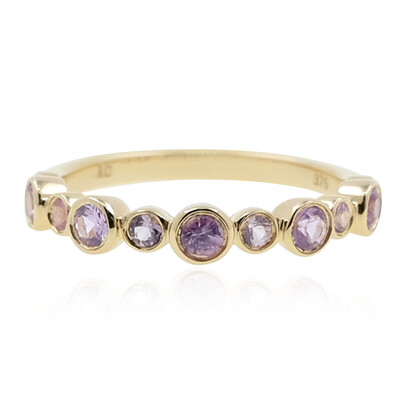 Anello in oro con Zaffiro Ceylon Porpora (non riscaldato)