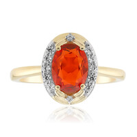 Anello in oro con Opale di Fuoco Messicano AAA