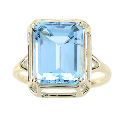 Anello in oro con Topazio Blu Cielo (dagen)