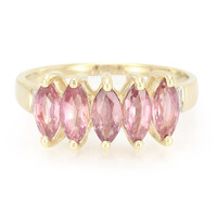 Anello in oro con Zaffiro Padparadscha (non riscaldato)