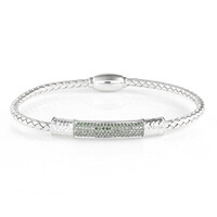 Bracciale in argento con Diamante Verde
