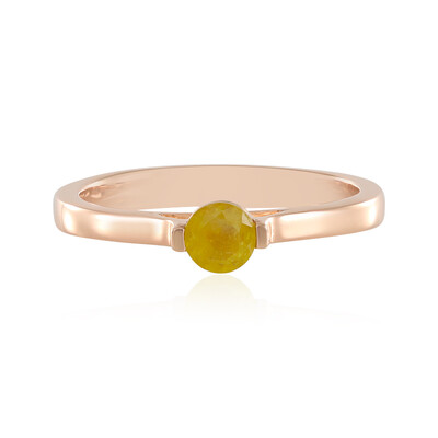 Anello in argento con Zaffiro Giallo del Madagascar