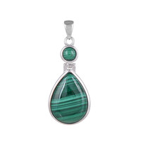 Ciondolo in argento con Malachite