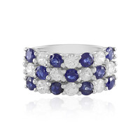 Anello in argento con Zaffiro Blu del Madagascar