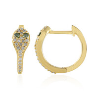 Orecchini in argento con Diamante Verde I3
