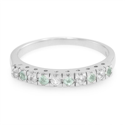 Anello in argento con Tormalina Paraíba e Zaffiro Bianco