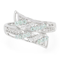 Anello in argento con Tormalina Paraíba e Zaffiro Bianco