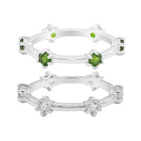 Anello in argento con Diopside Russo