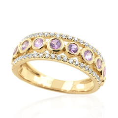 Anello in oro con Zaffiro Ceylon Porpora (non riscaldato)