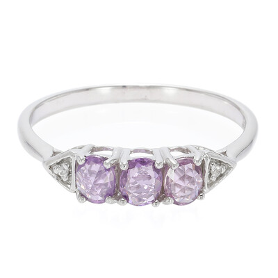 Anello in argento con Zaffiro Ceylon Porpora (non riscaldato)
