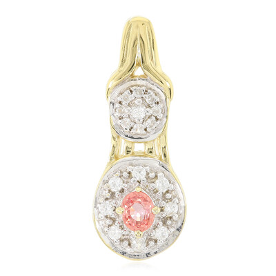 Ciondolo placcato in oro con Zaffiro Padparadscha