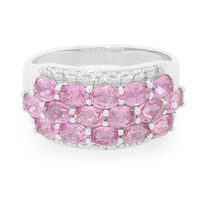 Anello in argento con Zaffiro Ceylon Rosa