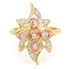 Anello in oro con Zaffiro Padparadscha (non riscaldato) (AMAYANI)