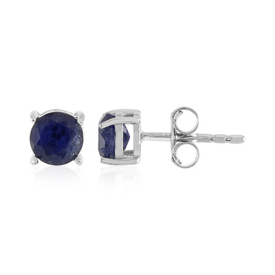 Orecchini in argento con Zaffiro Blu del Madagascar
