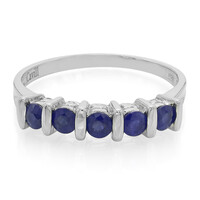 Anello placcato in platino con Zaffiro Kanchanaburi
