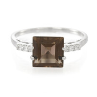 Anello in argento con Quarzo Fumè