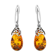 Orecchini in argento con Ambra Baltica