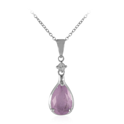 Collana in argento con Quarzo porpora pastello
