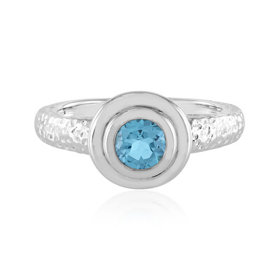 Anello in argento con Topazio Blu Svizzero