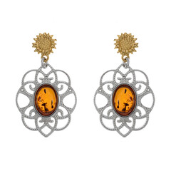 Orecchini in argento con Ambra Baltica