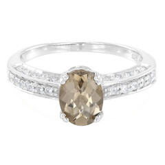 Anello in argento con Quarzo Fumè