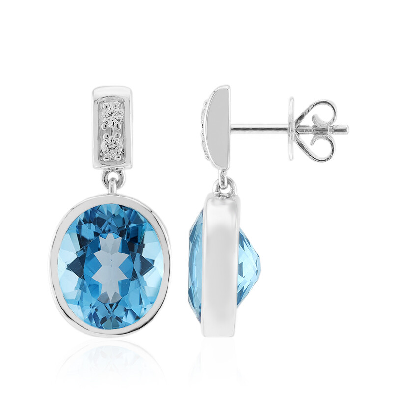 Orecchini A Goccia In Argento 925 Con Topazio Blu (sintetico) - Fatti A Mano Dall'India