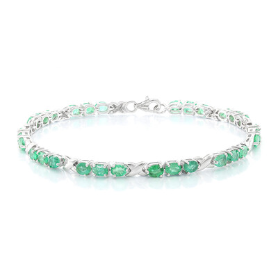 Bracciale in argento con Smeraldo Zambia