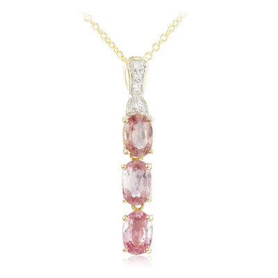 Collana in oro con Zaffiro Padparadscha (non riscaldato) (AMAYANI)