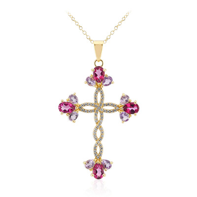Collana in argento con Topazio Rosa