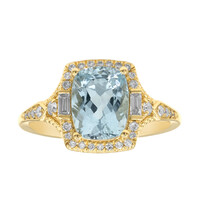 Anello in oro con Acquamarina Brasiliana AAA (CIRARI)
