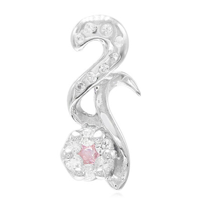 Ciondolo in argento con Zaffiro Ceylon Rosa