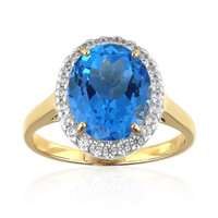 Anello in oro con Topazio Blu Svizzero (Adela Gold)