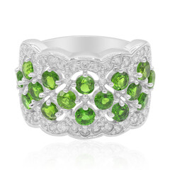 Anello in argento con Diopside Russo