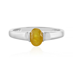 Anello in argento con Zaffiro Giallo del Madagascar